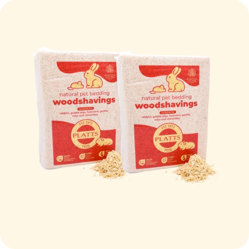 2 Platts Pets wood-shavings bales